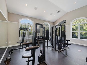 Fitness center at Heritage on the Merrimack Apartments in Bedford NH
